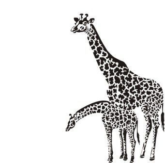 Трафарет Жирафы мама и сын