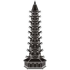 Трафарет Пагода 2