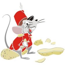 Трафарет Мышь грызёт орех