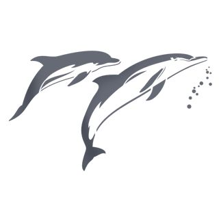 Трафарет Дельфины пара