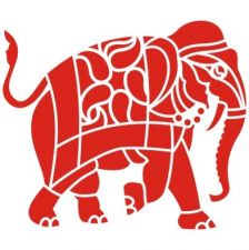 Трафарет Индийский слон