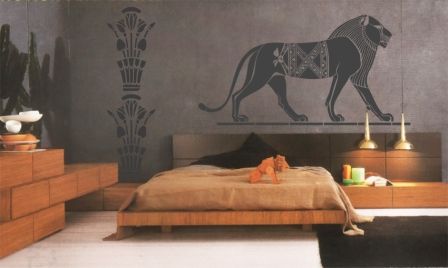 Трафарет для декора стен Египетский лев